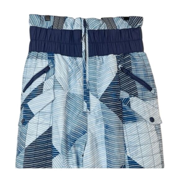 Free People FP Movement Indigo Patch Printed All Prepped Bib Overalls Blue White - Picture 7 of 15